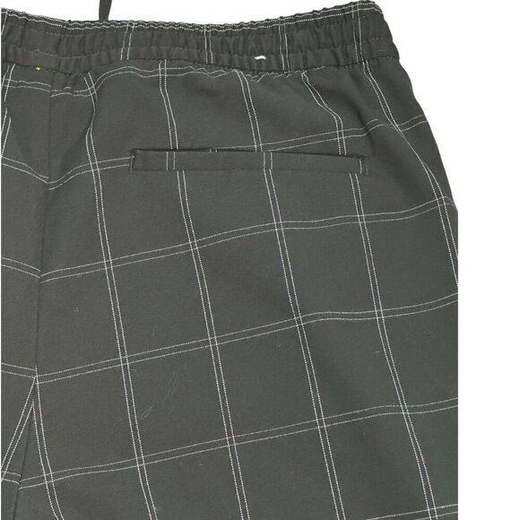 H&M Slim Fit Checked Black Pants Elasticized Waist w Drawstring Women's Sz M - Picture 5 of 7